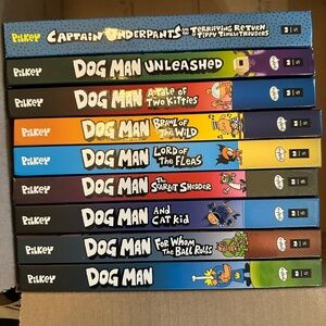 Lot of NINE Dog Man + Captain Underpants Hardcover Books / Graphic Novels